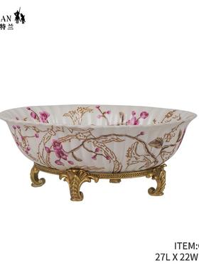 卡斯特兰欧式美式铜配瓷桌面摆件