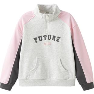 巴拉巴拉童装儿童卫衣女童春装装宽松中大童简约百搭上衣印花时尚