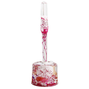 高档亚克力创意方形马桶刷有机玻璃仿真花方圆形红色厕所刷厨卫刷