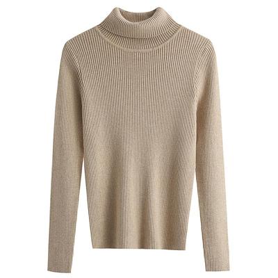 高领针织衫女2025秋冬长袖修身加厚保暖打底衫上衣高级感内搭毛衣