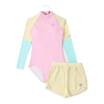 游泳衣女款连体保守防晒长袖专业运动游泳短裤潜水冲浪服学生泳装