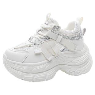 网面老爹鞋女夏季薄款透气2026年新款爆款厚底内增高运动休闲网鞋