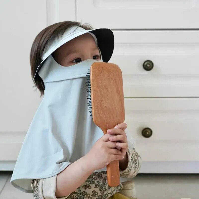 儿童防晒面罩男遮阳防紫外线学生骑行一体户外保护全脸口罩