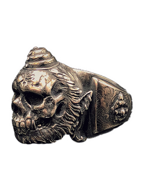 黑金小金人天狗925纯银戒指礼品