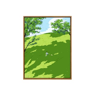 夏日治愈系数字油画diy填充填色手工绘绿色风景丙烯油彩画装饰画