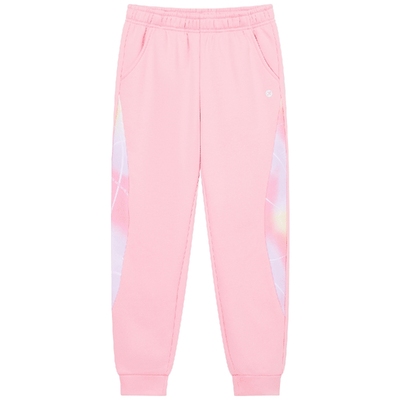 特步童装女童拼接运动裤儿童加绒长裤2025秋冬新款大童运动裤裤子