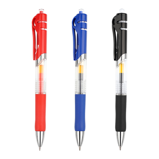 按动中性笔笔芯0.5mm按动笔芯巨能写学生办公碳素笔考试笔大容量子弹头顺滑不易断蓝红色黑色签字笔k35批发