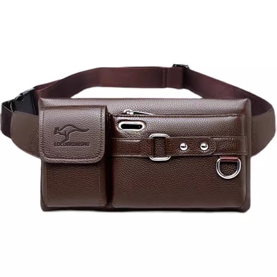 真皮质感腰包通勤出行防水耐磨