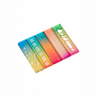 称心如意糖果色透明手帐直尺尺子