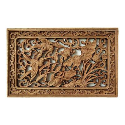 东阳木雕中式香樟木挂件