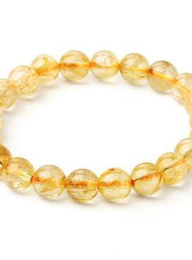 精品7-8mm天然金发晶手串