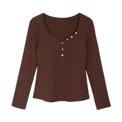 歌力诺秋冬内搭显瘦亨利领打底衫