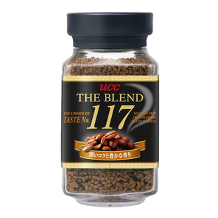 日本进口UCC悠诗诗117美式纯黑咖啡速溶AGF蓝罐瓶装粉官方旗舰店