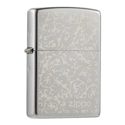 生日礼物】zippo火机镀铬唐草