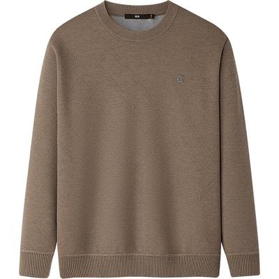 海澜之家时尚加绒加厚长袖针织衫