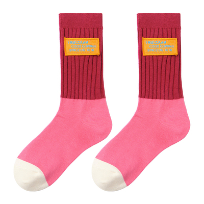 无骨中筒棉袜字母中筒棉袜