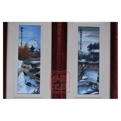 顾氏苏绣江南水乡园林四景 春夏秋冬 虎丘盘门寒山寺古园小幅风景