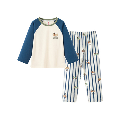 芬腾春秋季卡通纯棉抗菌男童睡衣