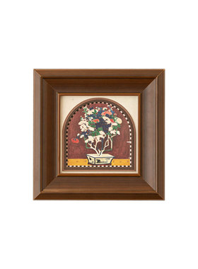 棕色立体感画框照片打印展示架