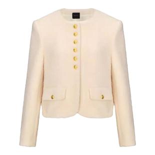 concise-white/简白 女士索菲亚圆领短款外套银泰百货 301257