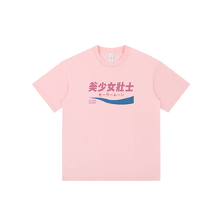 国潮复古美少女壮士圆领纯棉t恤短袖女百搭休闲舒适打底衫时尚夏