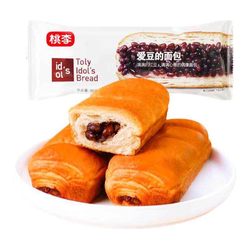 桃李爱豆的面包营养早餐红豆夹心网红手撕面包休闲零食糕点餐包