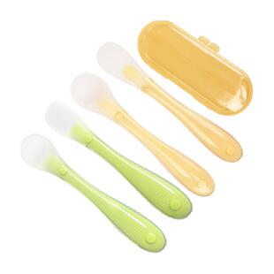 顺丰包邮busybear婴儿硅胶软勺子宝宝辅食勺喂水奶果泥勺儿童餐具