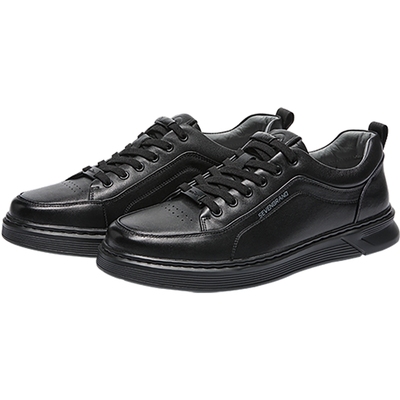 柒牌休闲皮鞋男士真皮2025春夏新品圆头厚底时尚百搭男款低帮板鞋