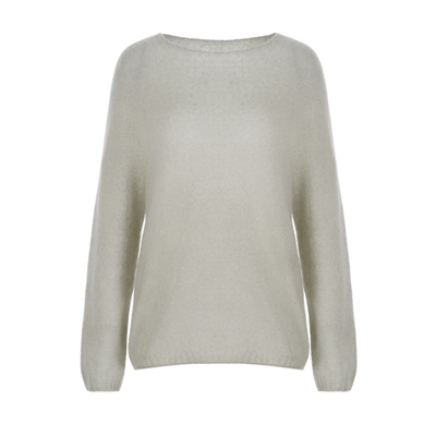 LYNEE【经典新译】绿色丝羊绒微透针织衫 冬季松弛简约套头毛衣