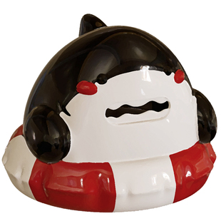 CMYD 鲨鱼从不焦虑自身劣势 卡通鲨鱼陶瓷存钱罐创意礼物装饰摆件