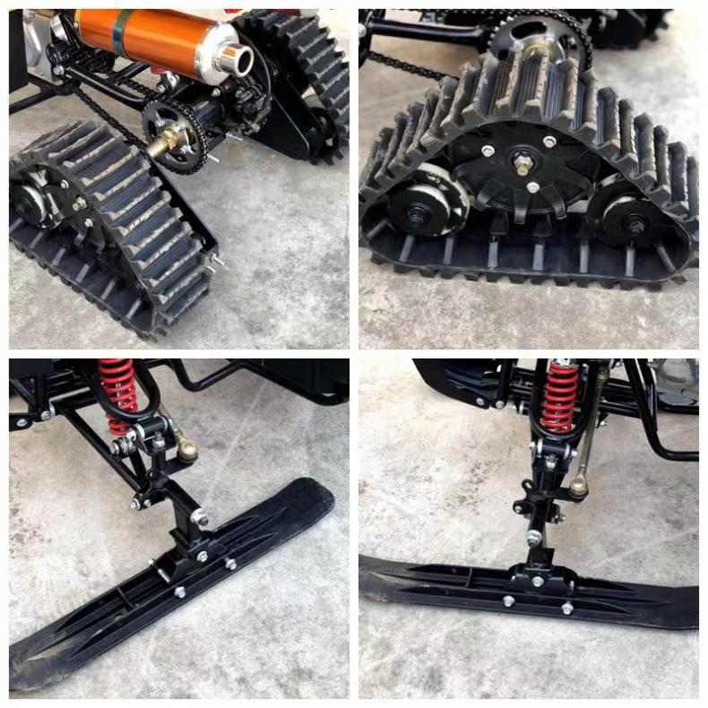 履带滑雪沙滩车125CC成全地型雪地橡胶履带滑雪雪地越野摩托车