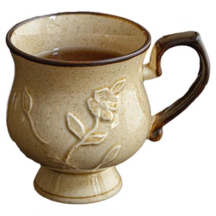 JOJO'S L. PD.brows.中古浮雕高脚马克杯法式陶瓷咖啡杯 | 雏耿