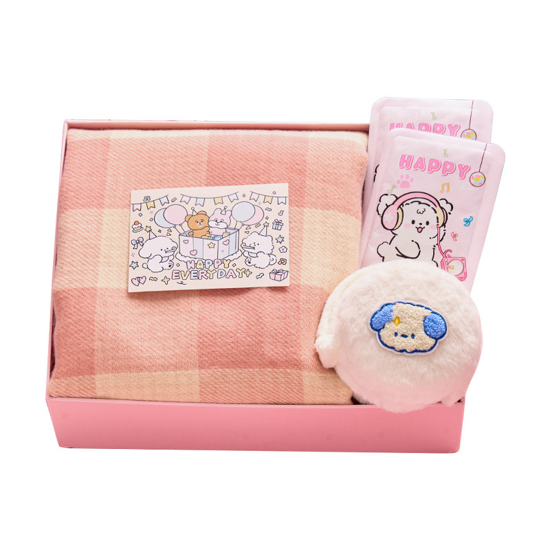 线条小狗生日礼物送女生围巾礼盒