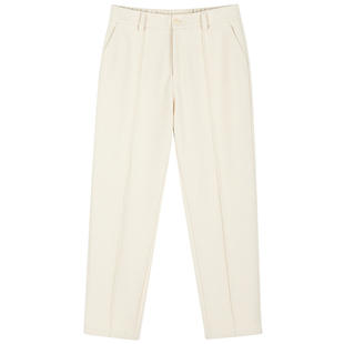 柏品秋冬新品羊毛混纺休闲裤男明裤线商务通勤修身弹力便裤