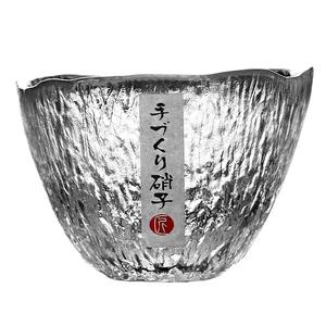 微醺竖纹初雪杯手工玻璃杯加厚清酒杯果酒杯气泡酒杯少女青梅酒杯