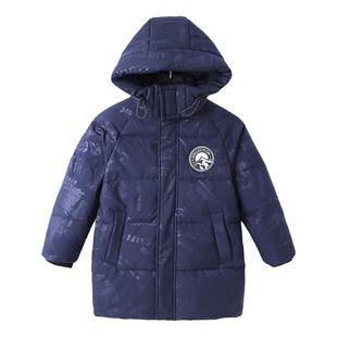 童小鸭品牌儿童羽绒服2025新款中大男童长款冬季加厚迷彩童装外套