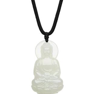 周六福和田玉吊坠男女如来玉佛玉坠白玉石挂件官方正品情人节