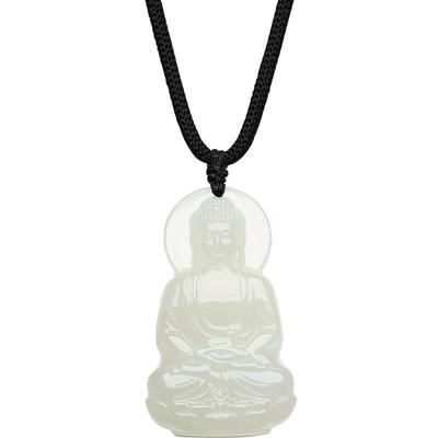 周六福和田玉吊坠男女如来玉佛玉坠白玉石挂件官方正品新年礼物