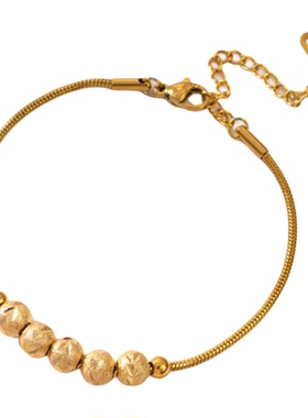 钛钢转运珠手链女五福临门轻奢