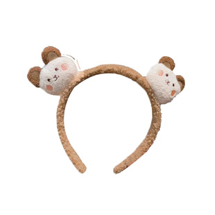 熊猫化妆小熊发箍女2024洗脸毛绒头箍秋冬敷面膜专用发卡头饰可爱