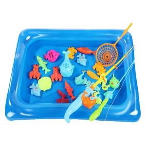 钓鱼玩具儿童钓鱼竿男孩小女孩1-3两岁2宝宝益智捞鱼磁性鱼池套装
