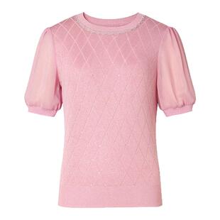 【盈动绽放】珂莱蒂尔2025夏季新款舒适针织衫女减龄优雅气质上衣