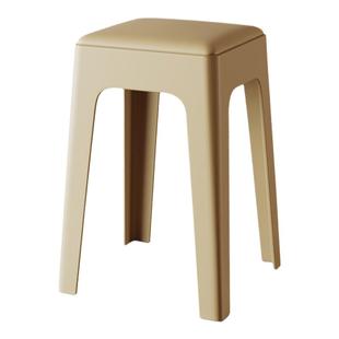 塑料凳子家用可叠放加厚软包方凳现代简约轻奢高级感餐桌凳备用凳