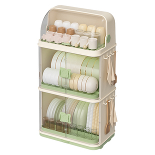 宝宝奶瓶防尘收纳盒婴儿辅食工具收纳柜餐具收纳箱碗碟盘沥水碗架