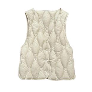 羽绒服内胆女大衣内搭叠穿90白鸭绒轻薄保暖背心打底V领马甲内穿