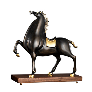 招财全铜唐马摆件手工高档工艺品开业礼品客厅书房办公室装饰摆放