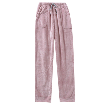 冬季法兰绒男女士睡裤加厚保暖长