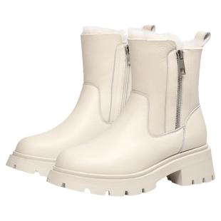 KISSCAT接吻猫新款加厚保暖拉链毛绒雪地靴冬靴增高厚底雪地靴女