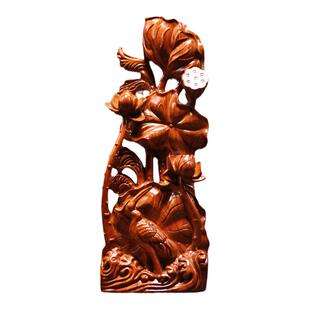 荷花摆件一路连升客厅玄关饰品办公桌面招财高档乔迁新居开业礼物