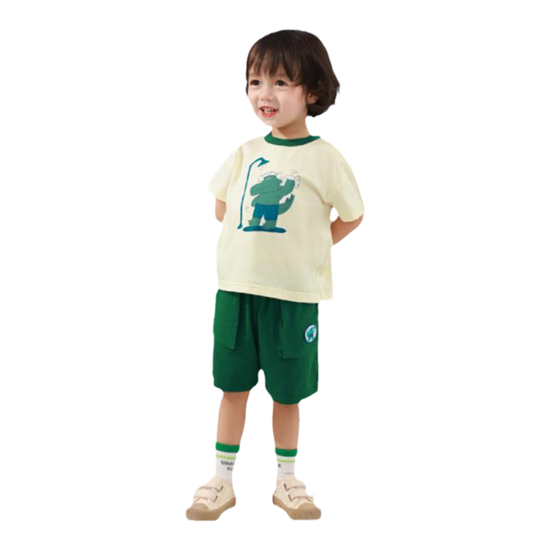 齐齐熊凉感男童短袖套装夏装